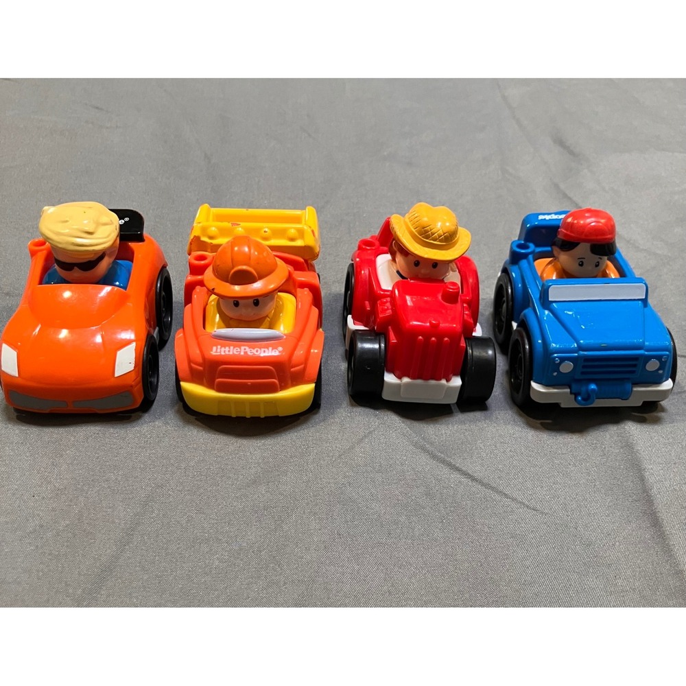 Fisher-Price Little People Wheelies Toddler OS Multicolor Vehicle 4-Pack Set
